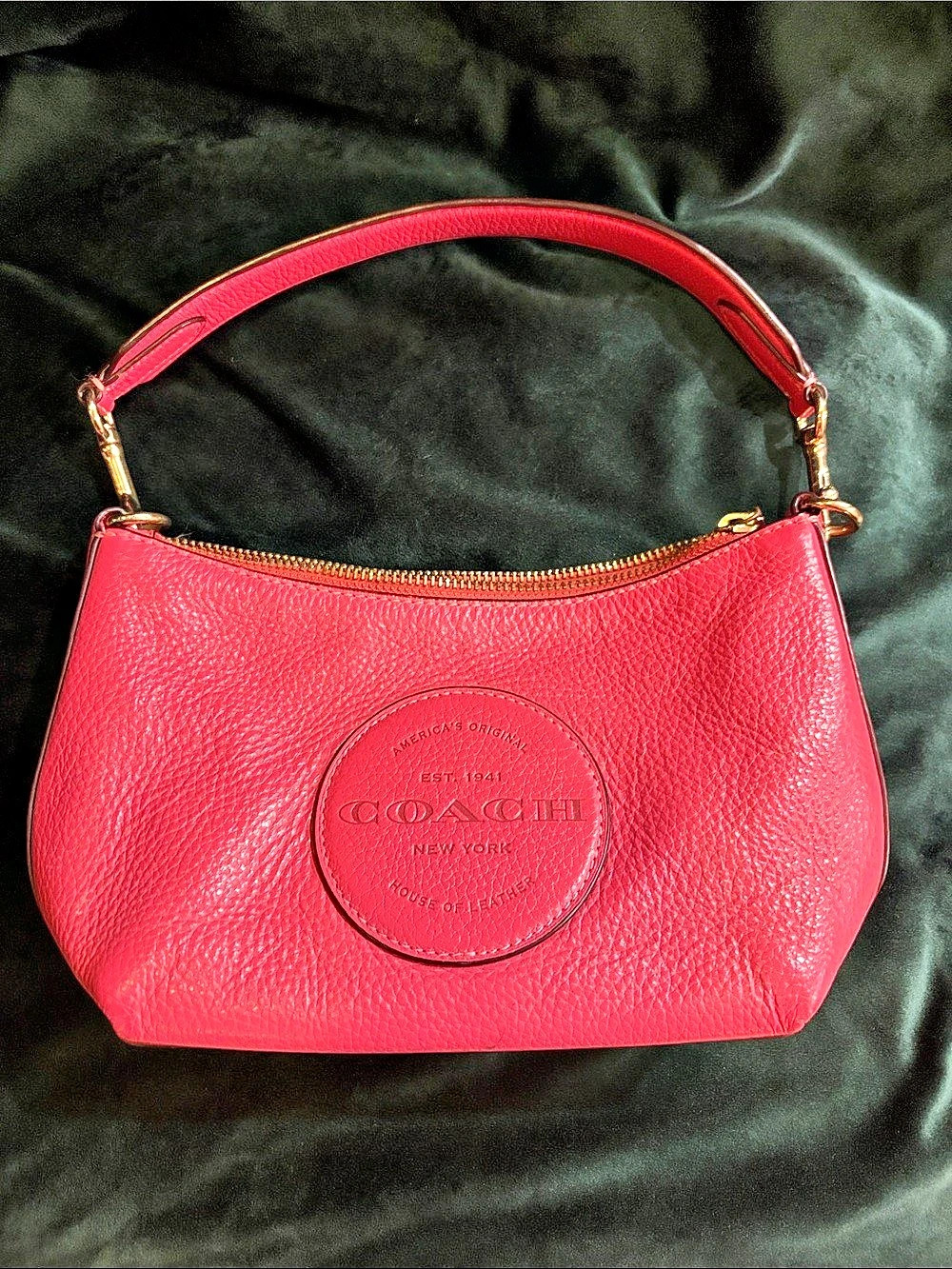 Coach Dempsey Shoulder Bag With Patch Leather Shoulder Bag in Pink